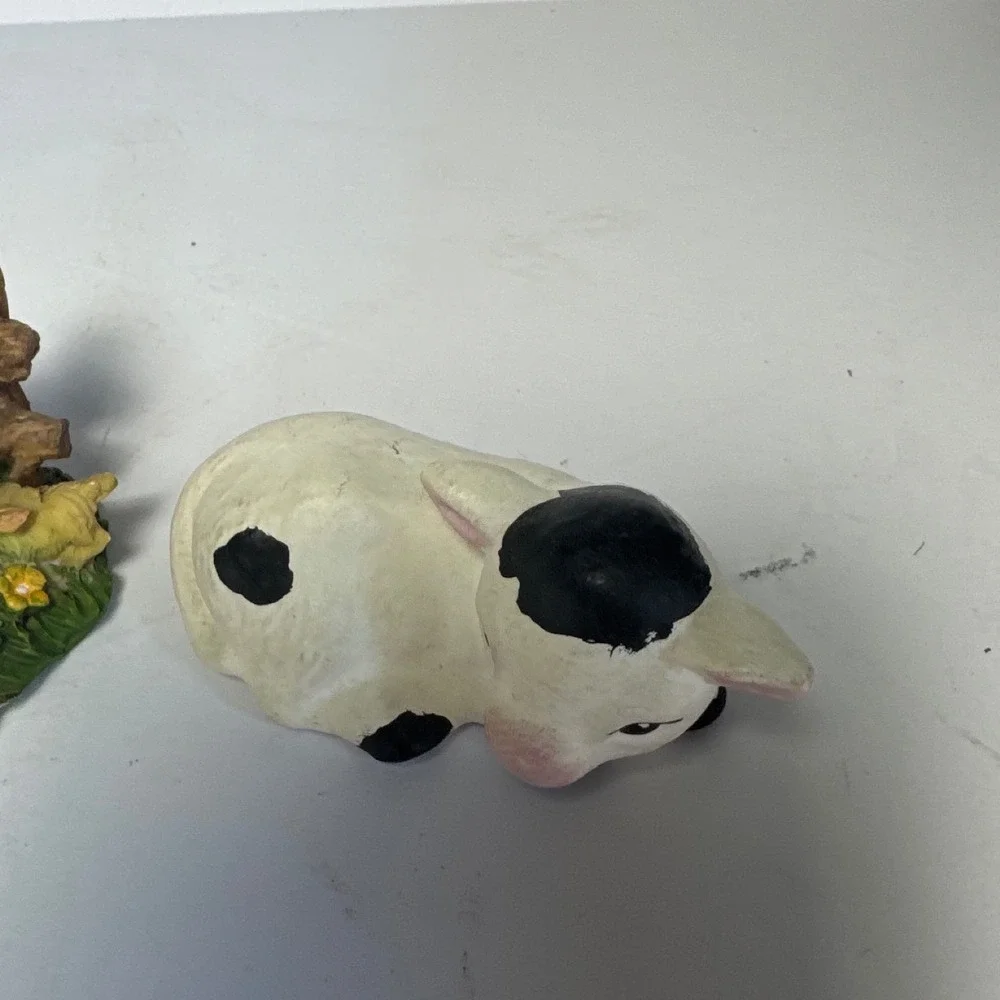 Unbranded Cow Figurine Set Unisex OS Black White Farmhouse Decor 4pc
